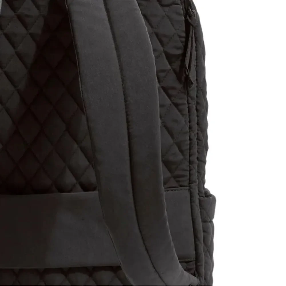 Vera Bradley Black Moonless Night Quilted Polyester Large Laptop Backpack 31 L